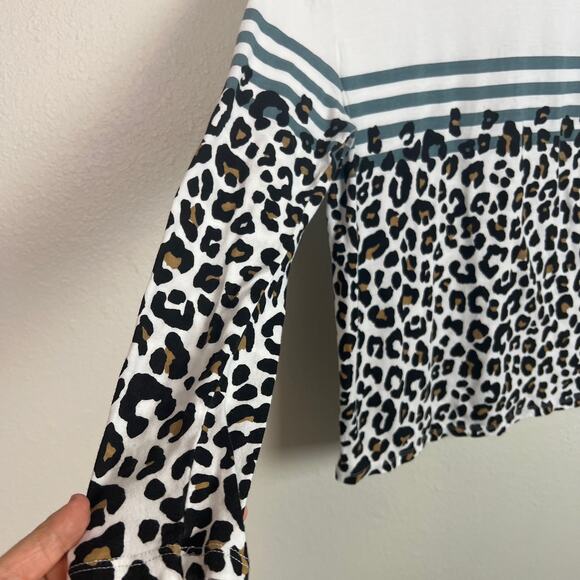 LOFT Bundle of 2 Long Sleeve Leopard Animal Print Cotton T-Shirts Size Small - Picture 4 of 11